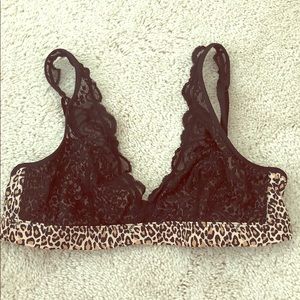 VICTORIA’S SECRET PINK LACE/LEOPARD BRALETTE